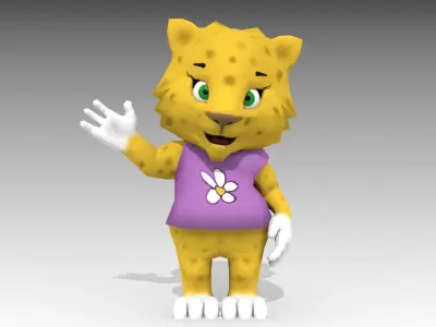 Jaguar Toon Low-poly 3D model