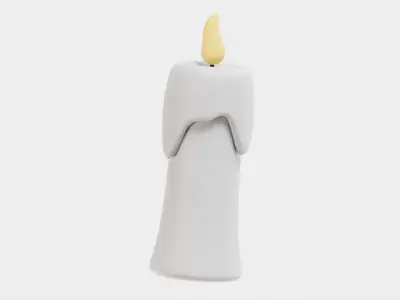 Candle 3d model Low-poly 3D model