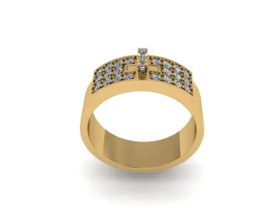 Hermes diamond ring 3D render 3D print model