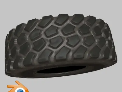 Rubber Tire Low-poly Game Ready VR AR 3D model Low-poly 3D model