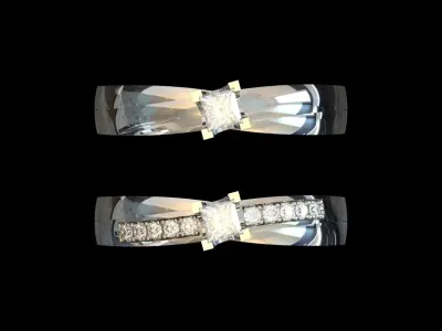 Luxury wedding ring w3 3D print model