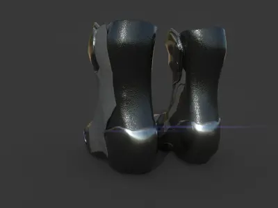 SUPERTECH R VENTED ROAD RACING BOOTS Black Metal Low-poly 3D model