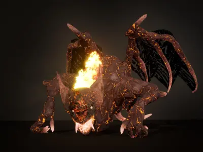 Hell Bat Low-poly game engine ready 3D model Low-poly 3D model