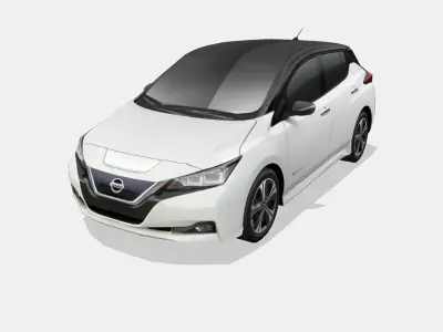 Nissan Leaf 2018 Low-poly 3D model