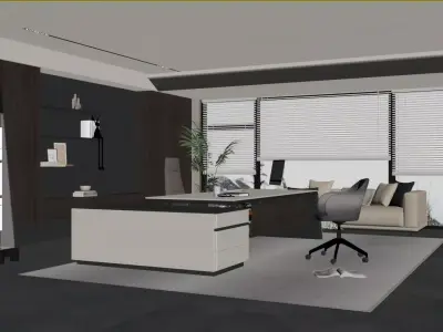 Modern Minimalist Office 3D model