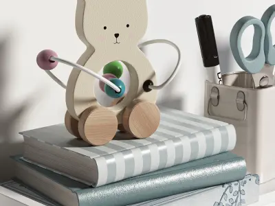 Jabadabado Teddy Wooden Toys Decoration and Storage for kids 3D model