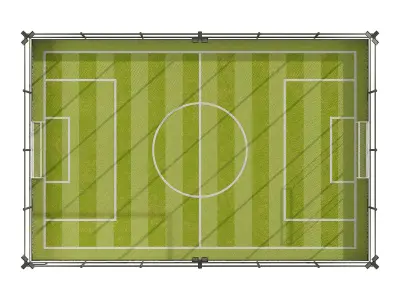 Mini-football field with night view Low-poly 3D model