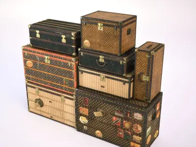Louis Vuitton Vintage Trunks 3D model
