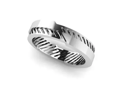 Anel liso facetado com forro  3D print model