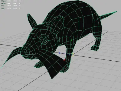 Rat low poly 3d game model Low-poly 3D model