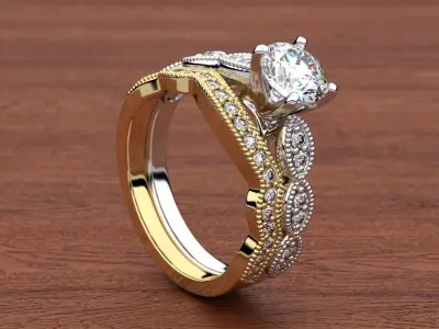 Florette Diamond Ring 2 3D print model