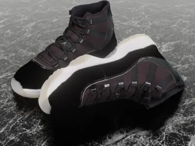 NIKE AIR JORDAN 11 RETRO JUBILEE 3D SHOES Low-poly 3D model