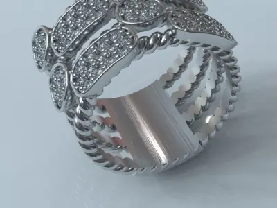 vintage women diamond ring 3dm 3D print model