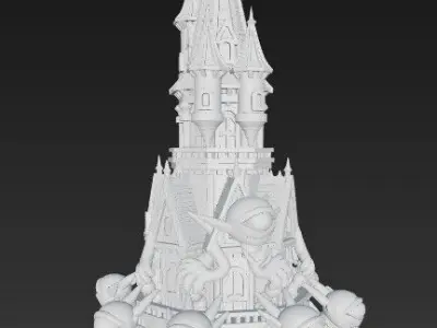 Gothic Tower Adorned with One 3D model