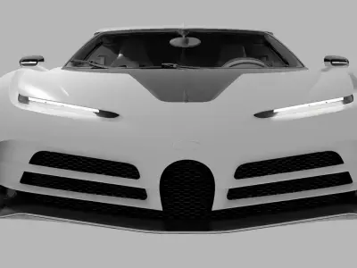 bugatti centodieci the white edition Low-poly 3D model