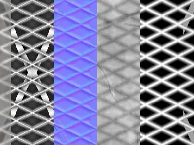 Diamond Pattern Metal Grate Seamless PBR Material Texture