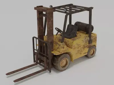 Old Forklift Low-poly 3D model