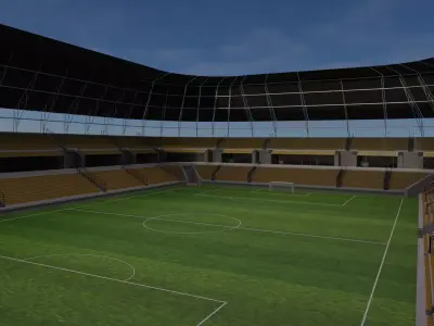 Football Stadium and Interiors Low-poly 3D model get