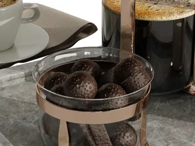 Coffee French set 4 3D model