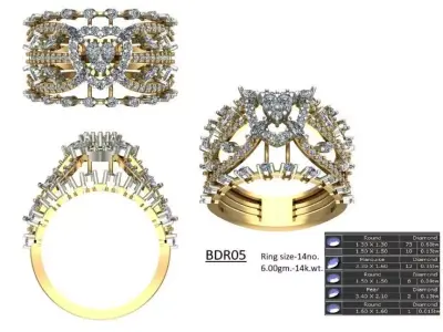 Diamond Ring 3D print model buy