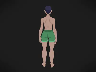 Colorly - Beach Guy 1 - Game Ready - Rigged - Customizable Low-poly 3D model