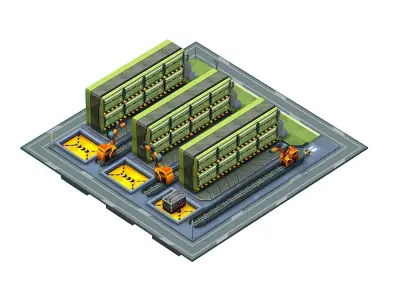 isometrical WareHouse platform upgrade Low-poly 3D model