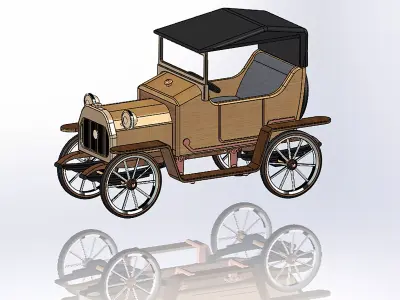 Retro car Le Zebre 3D print model