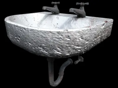 Old Sink - PBR - Dirty Textured Low-poly 3D model