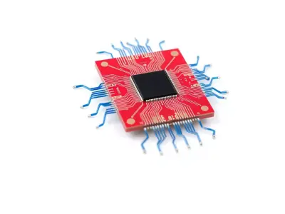 Red Circuit Chip model pack Low-poly 3D model
