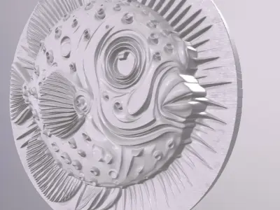 Box Fish 1 basrelief for 3D printing 3D print model