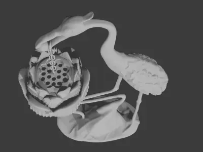 Crane Incense Burner 3D Model Free 3D print model