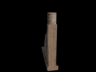 Anydrafts Stone carving railing 01 Low-poly 3D model