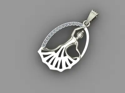 Dancing Doll Gold Pendan 3D print model
