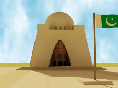 Mazar e Quaid e Azam Mohammad Ali Jinah Low-poly 3D model