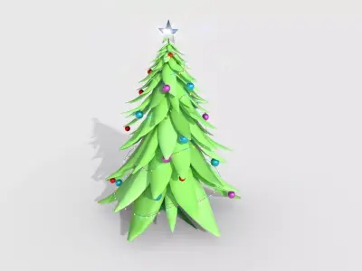 Christmas Tree 06 Light Green - Cartoon Interior Decoration Low-poly 3D model