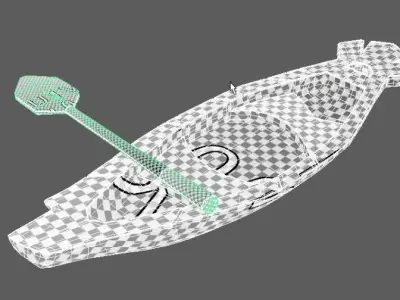 Wood canoe 3D model