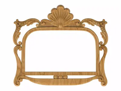 Carved picture frame STL 3D model 118
