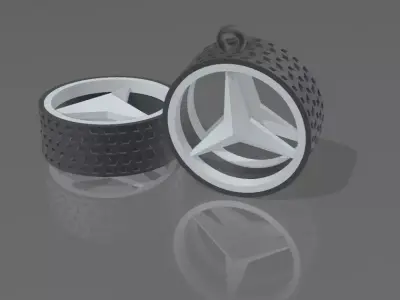 Mercedes Wheel Keychain 3D print model