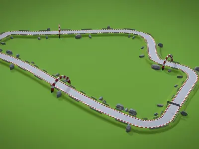 Racing Track Generator Low-poly 3D model
