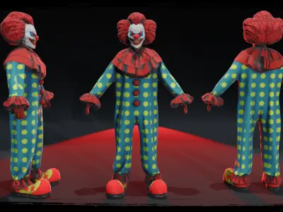 Killer Clown Low-poly 3D model