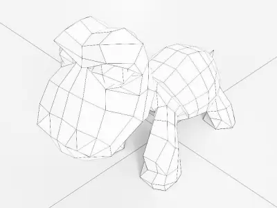 Turtle cartoon 3d model  Low-poly 3D model