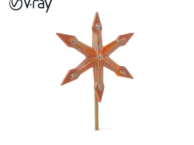 Rustic Star Spike Model Pack for D Applications Low-poly 3D model