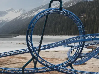 Rollercoaster 3D model Low-poly 3D model