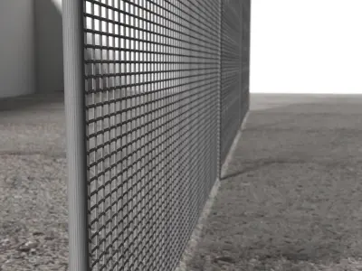 Fence 1 sphere Low-poly 3D model