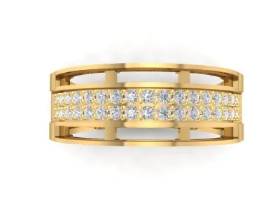 Luxury Double Row Diamond Band Ring for Men 1491 3D print model