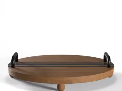 Decorative Wood Tray Low-poly 3D model