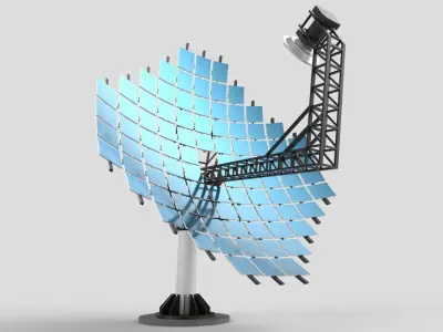 Solar Dish Collector M1 Low-poly 3D model