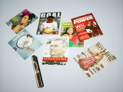 Magazines Pack Low-poly 3D model