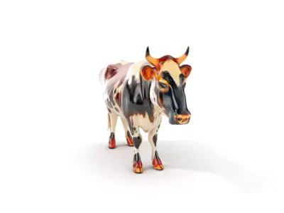 Spotted Cow D Model Pack Low-poly 3D model