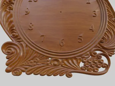 Wooden Clock Decor For Wood Carving 3D print model 3